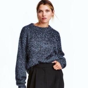 H&M gunmetal tinsel sweater
